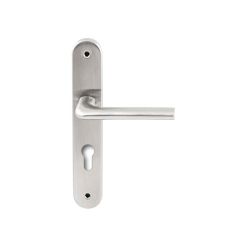 Deurkruk Samos RVS op ovaal langschild profielcilinder 72mm