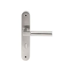 Deurkruk Ottowa RVS op ovaal langschild sleutel 72mm