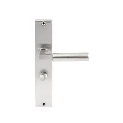 Deurkruk Ottowa RVS op rechthoekig langschild WC63mm met 8mm stift