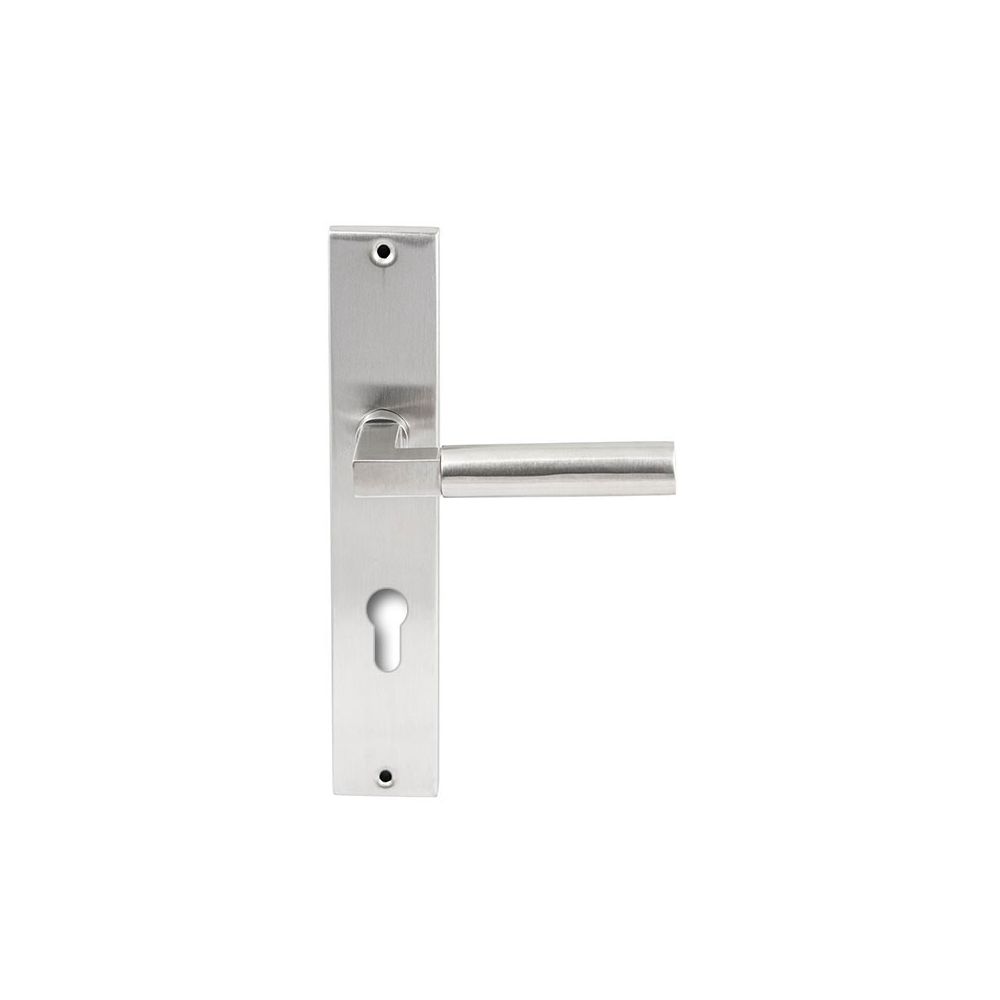 Deurkruk Ottowa RVS op rechthoekig langschild profielcilinder 72mm