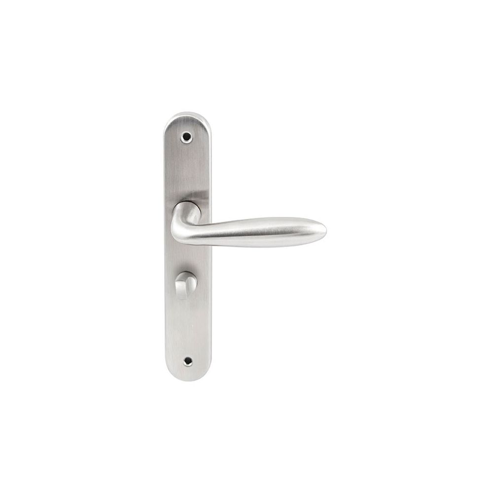 Deurkruk Istanbul RVS op ovaal langschild WC63mm met 8mm stift