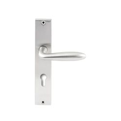 Deurkruk Istanbul RVS op rechthoekig langschild profielcilinder 72mm