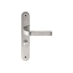 Deurkruk Osaka RVS op ovaal langschild WC63mm met 8mm stift