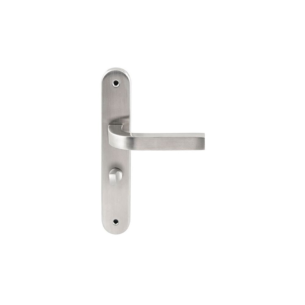 Deurkruk Osaka RVS op ovaal langschild WC63mm met 8mm stift