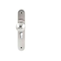 Knopkruk Sfera RVS op ovaal langschild profielcilinder 55mm