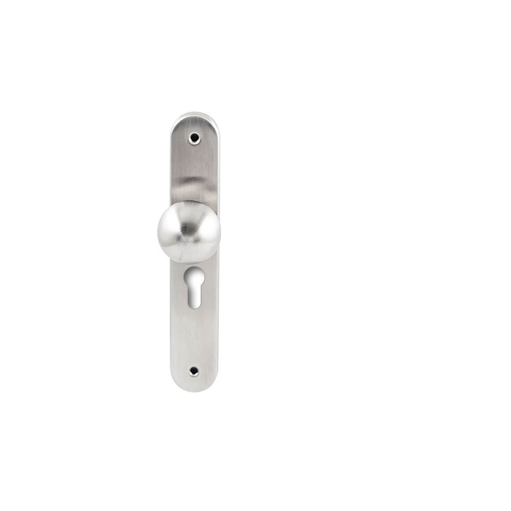 Knopkruk Sfera RVS op ovaal langschild profielcilinder 55mm