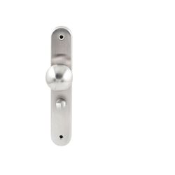 Knopkruk Sfera RVS op ovaal langschild WC63mm met 8mm stift