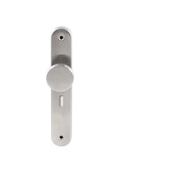 Knopkruk Piano RVS op ovaal langschild sleutel 56mm