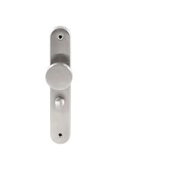 Knopkruk Piano RVS op ovaal langschild WC63mm met 8mm stift