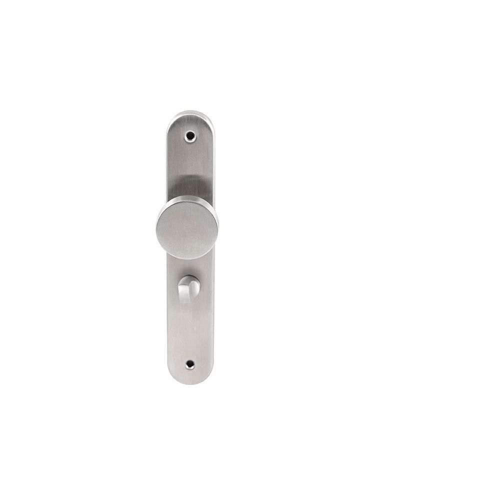 Knopkruk Piano RVS op ovaal langschild WC63mm met 8mm stift