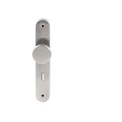 Knopkruk Piano RVS op ovaal langschild sleutel 72mm