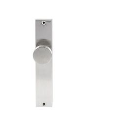 Knopkruk Piano RVS op rechthoekig langschild blind