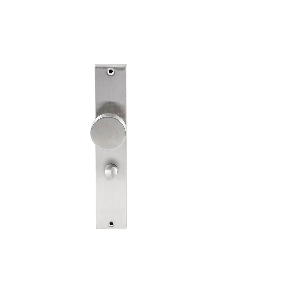 Knopkruk Piano RVS op rechthoekig langschild WC63mm met 8mm stift