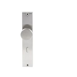 Knopkruk Piano RVS op rechthoekig langschild sleutel 72mm