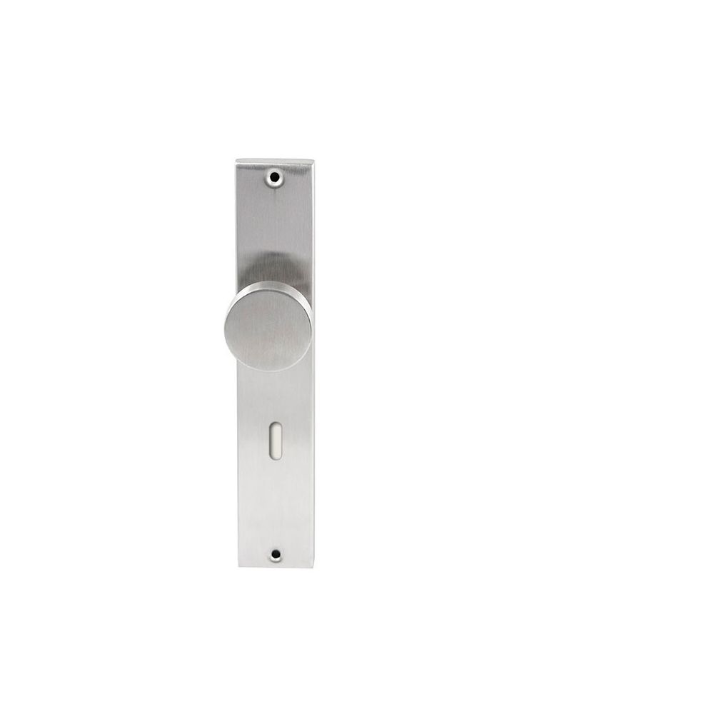 Knopkruk Piano RVS op rechthoekig langschild sleutel 72mm