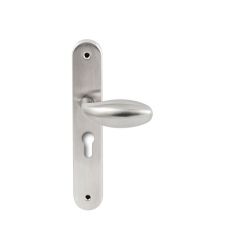 Knopkruk Golf RVS op ovaal langschild profielcilinder 55mm