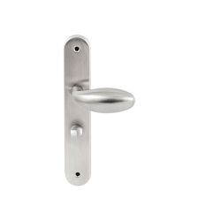 Knopkruk Golf RVS op ovaal langschild WC63mm met 8mm stift