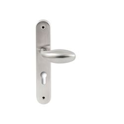Knopkruk Golf RVS op ovaal langschild profielcilinder 72mm