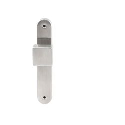 Knopkruk Quadro RVS op ovaal langschild blind