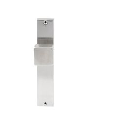 Knopkruk Quadro RVS op rechthoekig langschild blind