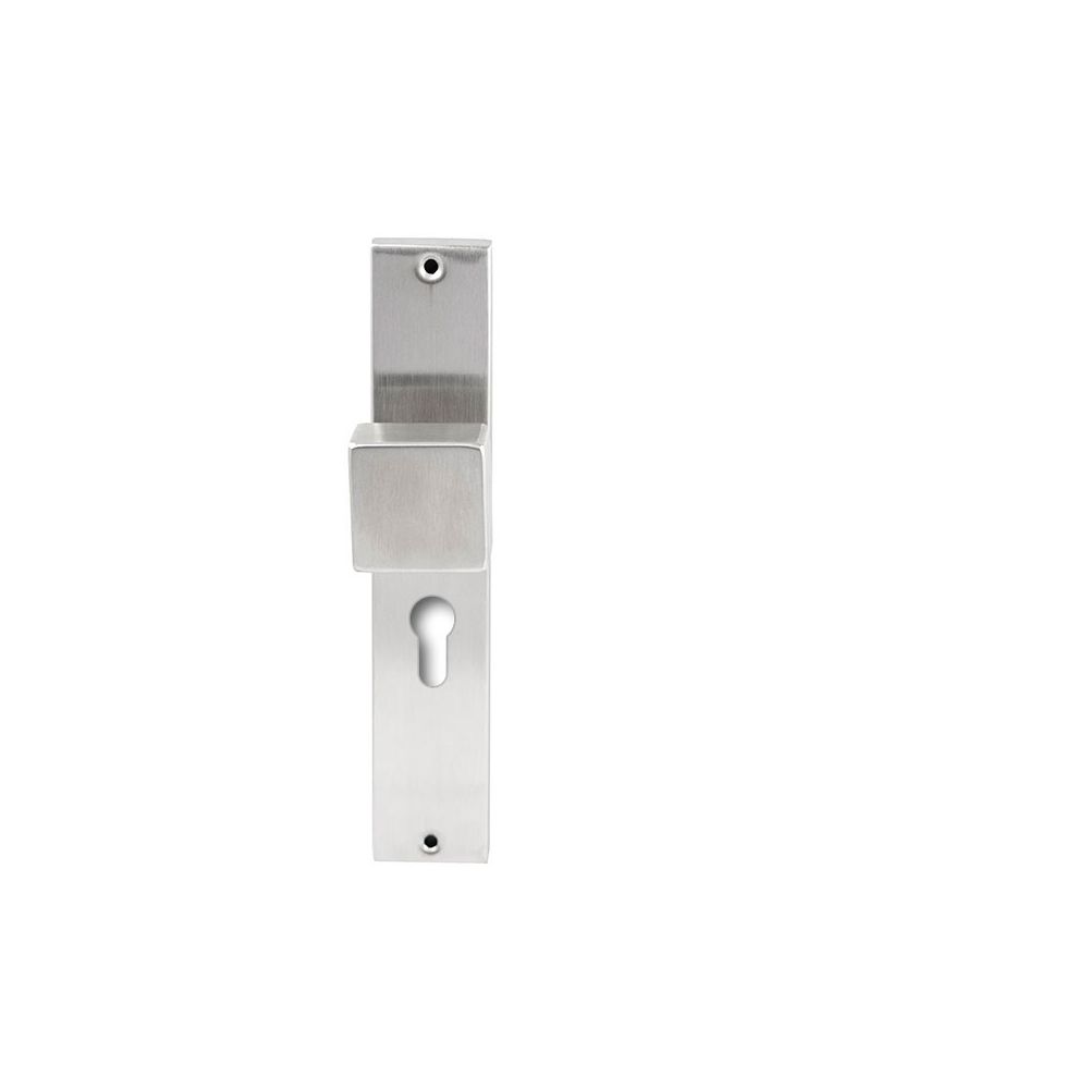 Knopkruk Quadro RVS op rechthoekig langschild profielcilinder 55mm
