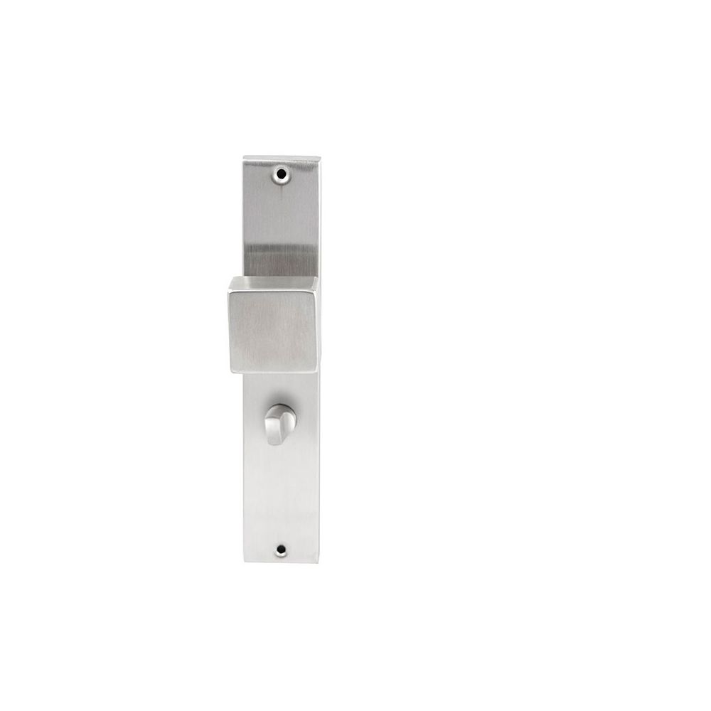 Knopkruk Quadro RVS op rechthoekig langschild WC63mm met 8mm stift