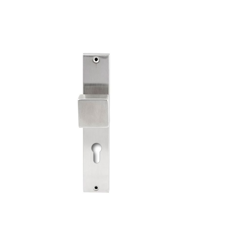 Knopkruk Quadro RVS op rechthoekig langschild profielcilinder 72mm