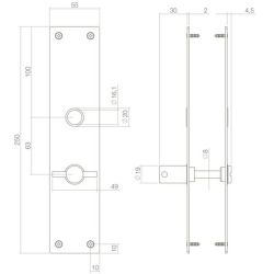 Schild renovatie rechthoekig 250 x 55mm x 2mm blind zwart