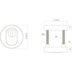 Veiligheidsrozet SKG3 kerntrekbeveiliging rond messing getrommeld