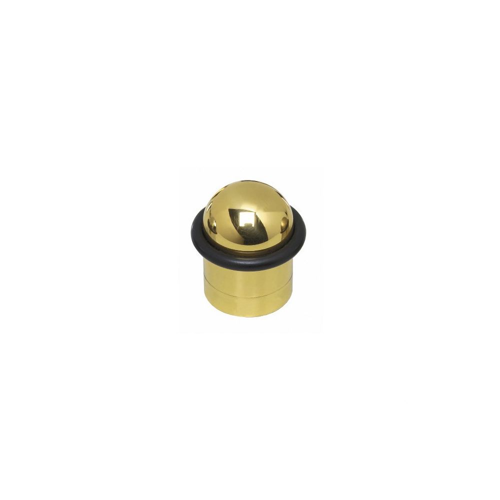 Deurstop met ring messing gelakt