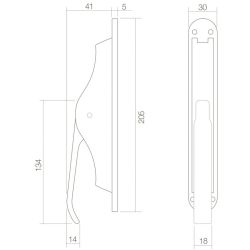 Deurespagnolet messing gelakt
