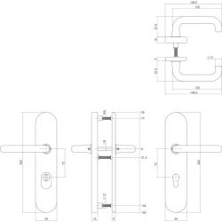 Veiligheidsbeslag kerntrekbeveiliging profielcilindergat ovaal messing 72 mm
