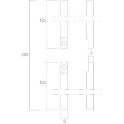 Stangenset raamespagnolet 2 x 125 cm chroom