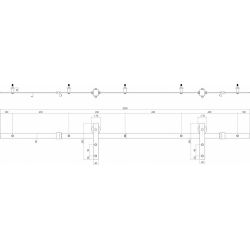 Schuifdeursysteem 'Barndoor' 2 meter  RVS/mat zwart