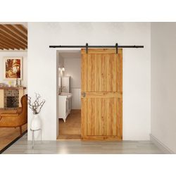 Schuifdeursysteem 'Barndoor' 2 meter  RVS/mat zwart