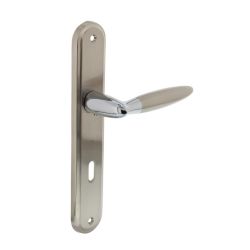 Deurkruk 1682 Elen op langschild sleutelgat 56mm chroom/nikkel mat 
