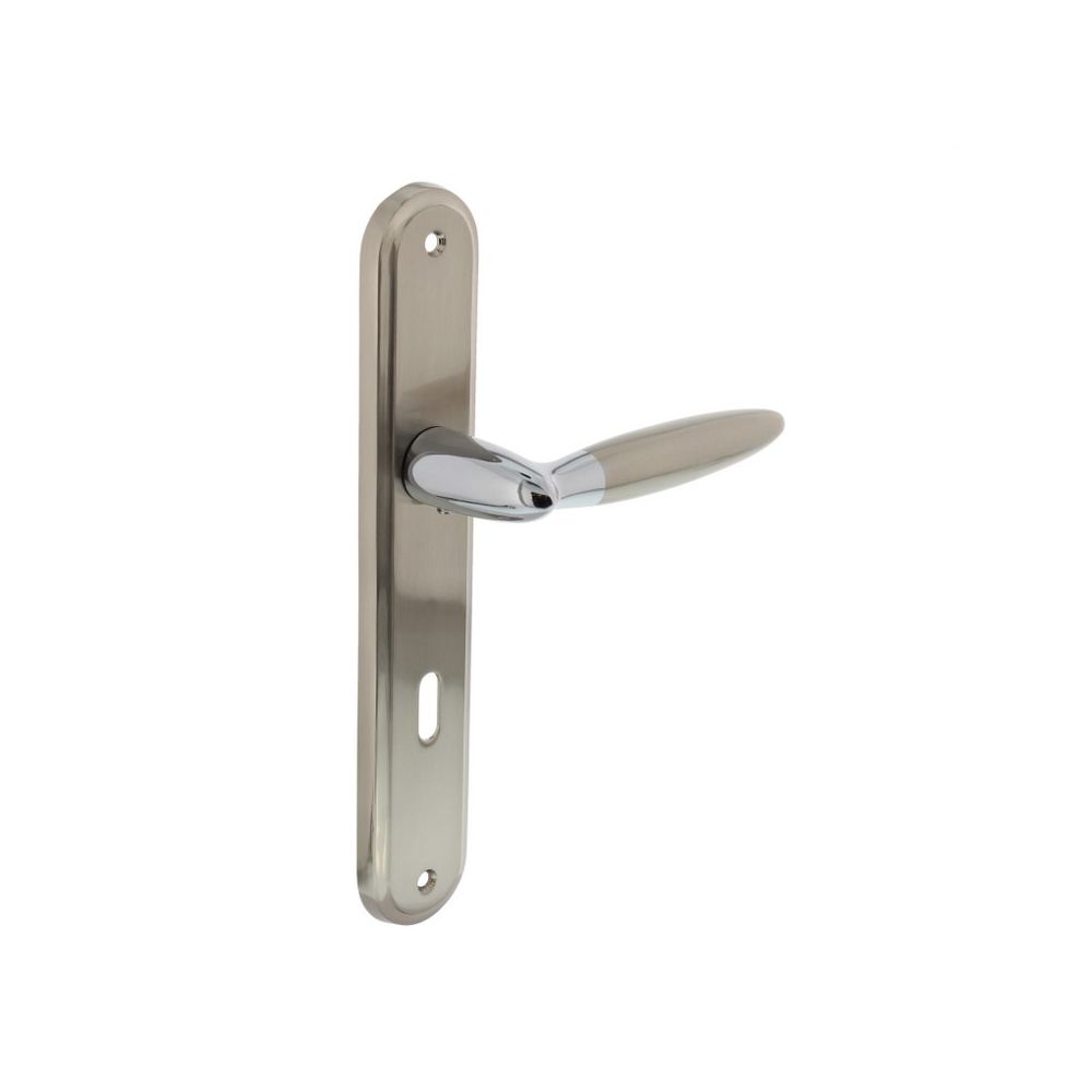 Deurkruk 1682 Elen op langschild sleutelgat 56mm chroom/nikkel mat 
