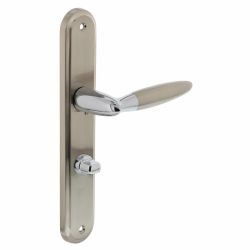 Deurkruk 1682 Elen op langschild WC63/8mm chroom/nikkel mat