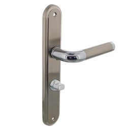 Deurkruk 1683 Agatha op langschild WC63/8mm chroom/nikkel mat