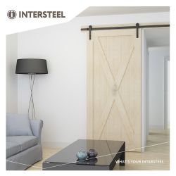 Schuifdeursysteem 'Barndoor' 2 meter  RVS/mat zwart