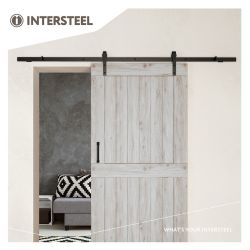 Schuifdeursysteem 'Barndoor' 2 meter  RVS/mat zwart