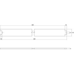 Tussenrail 45cm tbv Schuifdeursysteem 'Barndoor' - mat zwart