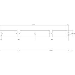 Tussenrail 90cm tbv Schuifdeursysteem 'Barndoor' - mat zwart
