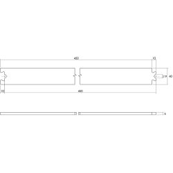 Tussenrail 45cm tbv schuifdeursysteem - RVS geborsteld