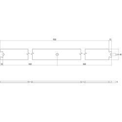 Tussenrail 90cm tbv schuifdeursysteem - RVS geborsteld