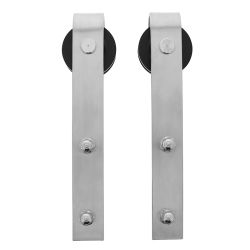 Set van 2 rollers tbv schuifdeursysteem - RVS geborsteld