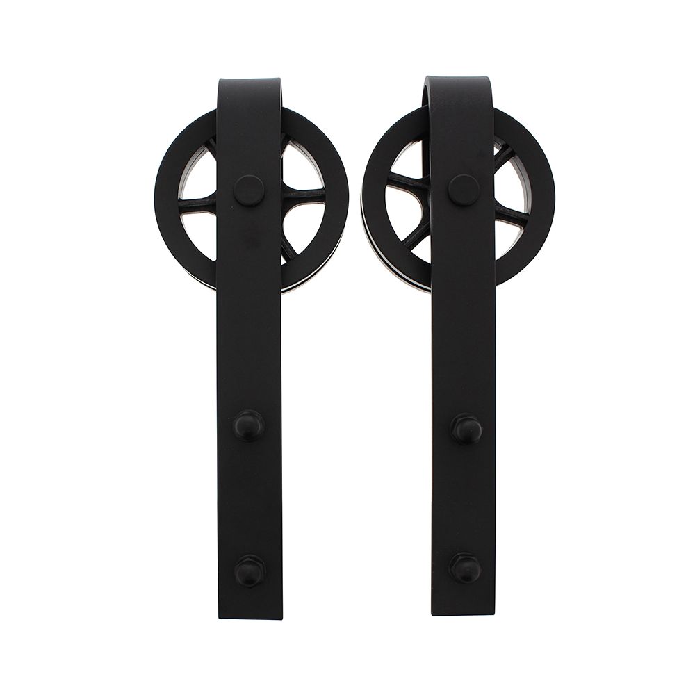 Set van 2 hangrollen spaakwiel 34cm mat zwart