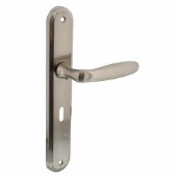 Deurkruk Bjorn schild sleutelgat nikkel mat 56 mm