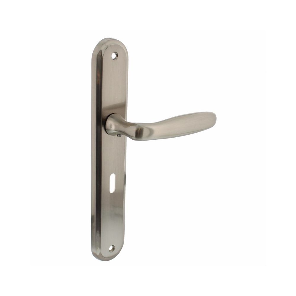 Deurkruk Bjorn schild sleutelgat nikkel mat 56 mm