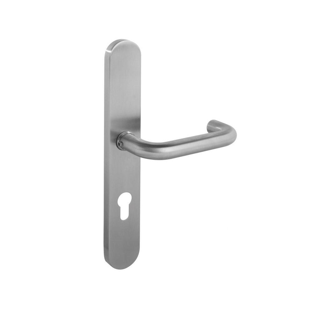 Deurkruk Rond schild profielcilindergat rvs geborsteld 72 mm